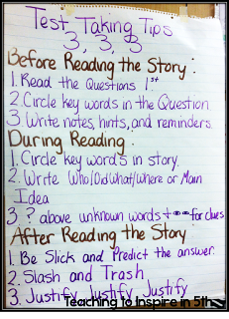 Test Taking Strategies Anchor Chart