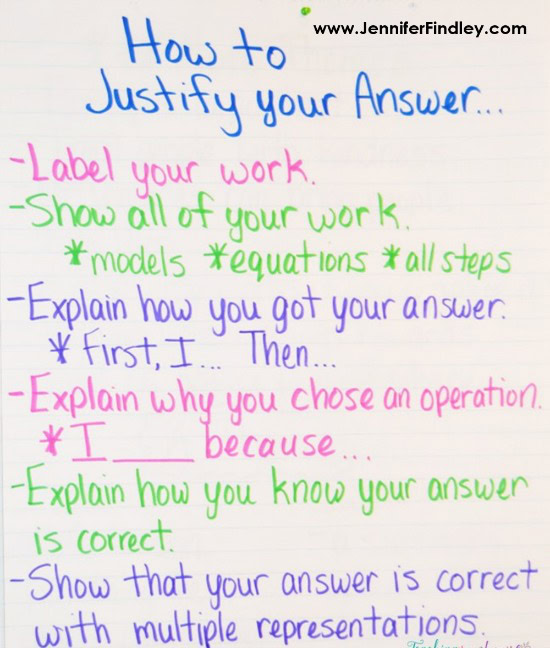 Teaching Students How To Justify Answers In Math Teaching With 