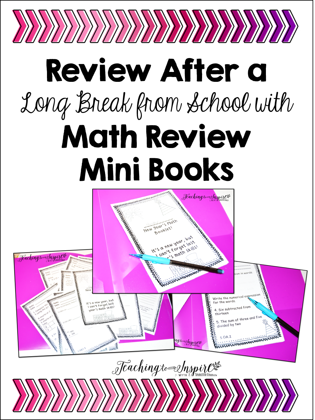 Review after a long break from school with math review books.