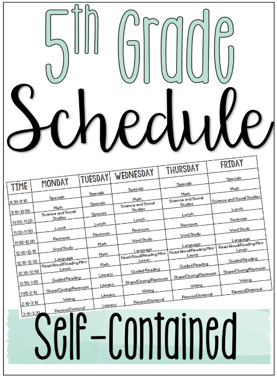 Seeing other teachers' schedules can help teachers schedule their own class times. Read this post to see my 5th grade schedule (self-contained).