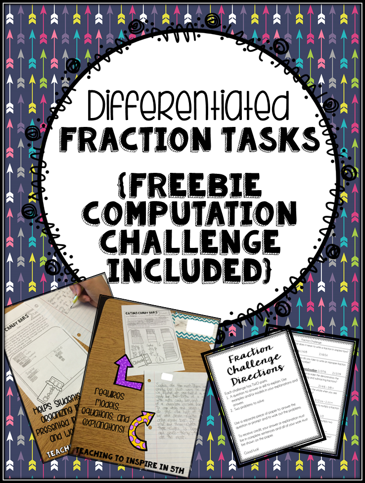 Differentiated Fraction Tasks {And FREEBIE Computation Challenge}