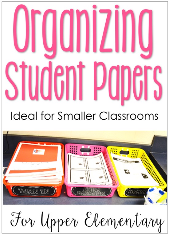 This post shows three very simple ways of organizing papers in an upper elementary classroom. These tips are ideal for organizing in small classrooms with large class sizes.
