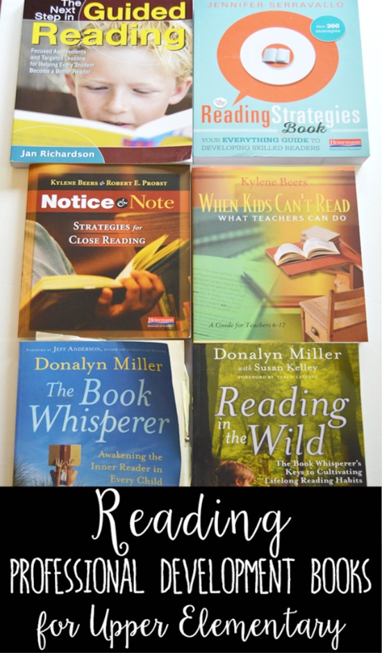 This post shares reading professional development books for upper elementary teachers. The post provides an overview of what each book has to offer. This is a must-read if you teach upper elementary reading.