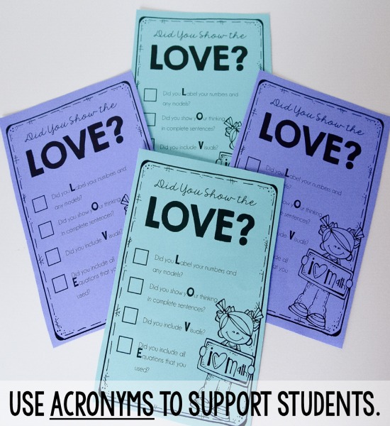 Using acronyms is one way to help students master word problems. Grab a freebie to help your students LOVE word problems on this post.
