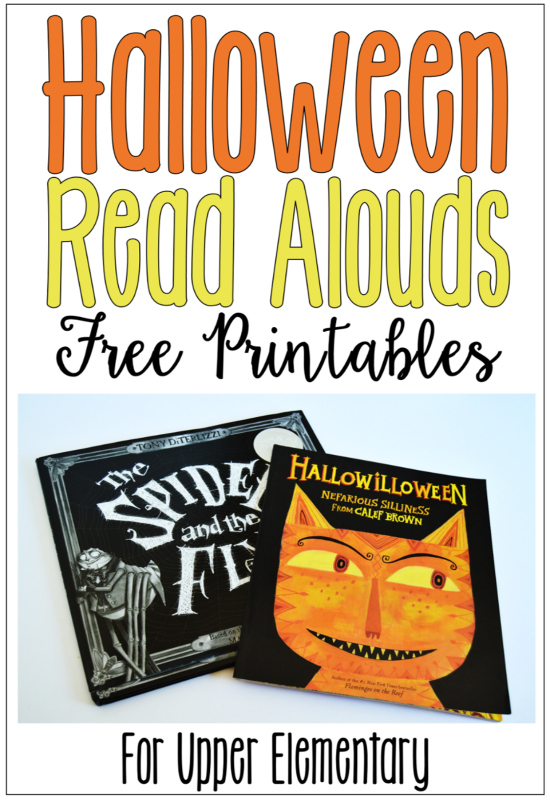 Halloween read alouds (with free printables) for upper elementary classrooms. Review poetry, theme, and context clues with these Halloween picture books.