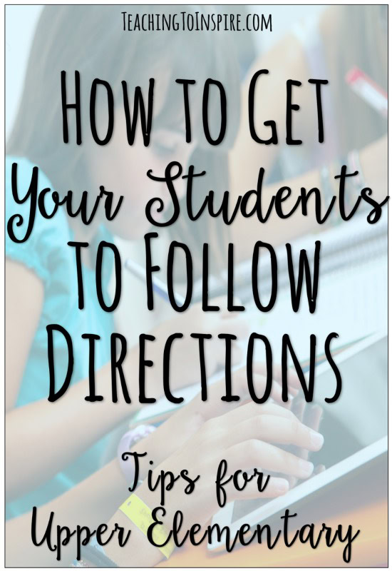 Read this article for tons of ideas to get your students to follow directions (verbal and written) quickly and correctly!