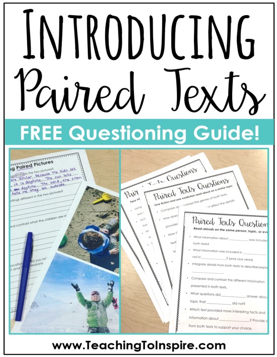 This post shares ideas, tips, and free resources for introducing paired texts and paired passages to your students through pictures and read-alouds.