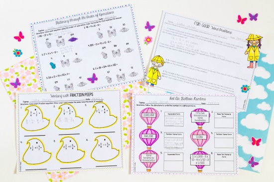 These just print spring themed math printables are perfect to add some spring activities into your classroom.