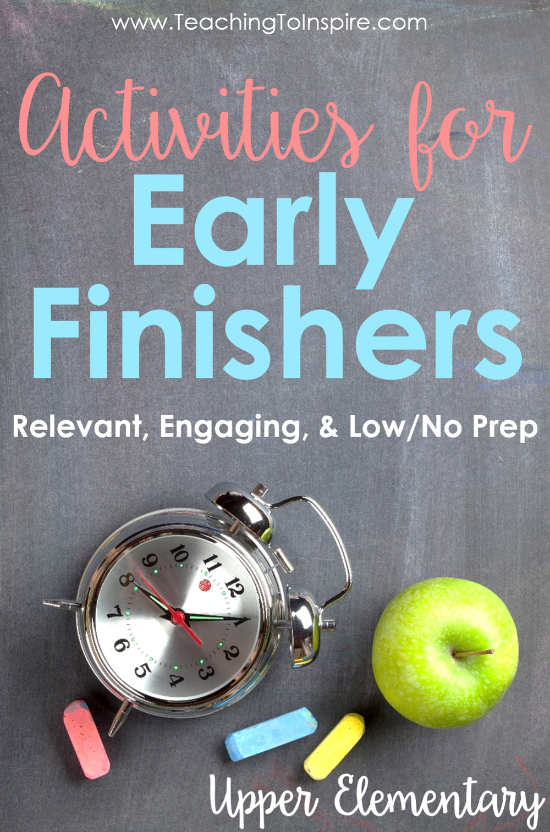 Activities for early finishers don't have to be busy work. This post shares meaningful and engaging early finisher activities for all subjects.
