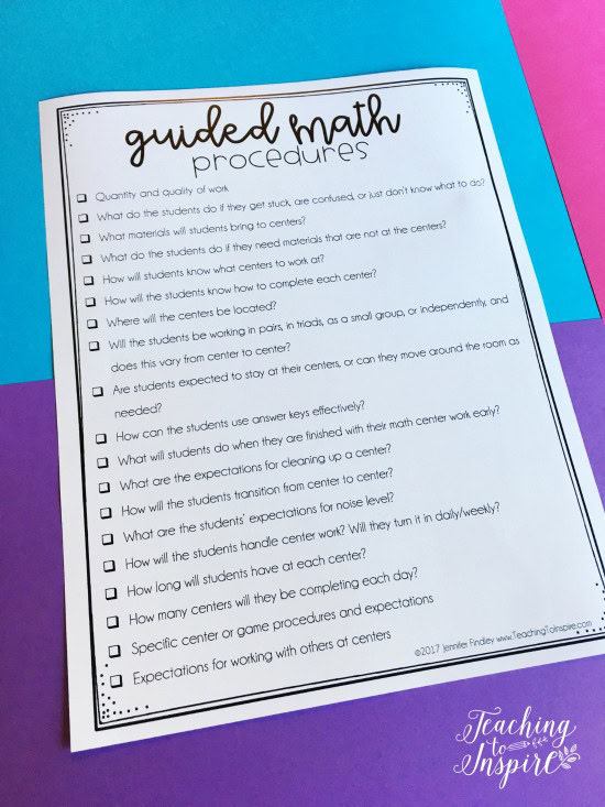 Teaching guided math procedures will make your guided math instruction more effective, keep your students on task longer, and minimize behavior problems.