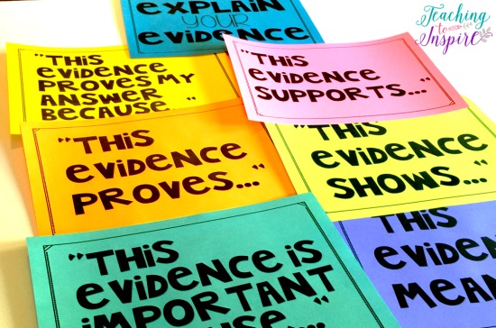 Use these FREE sentence stems to help students explain how their evidence supports their inferences.