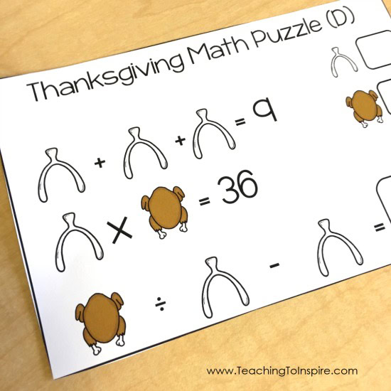 free thanksgiving puzzles math logic puzzles teaching with jennifer findley