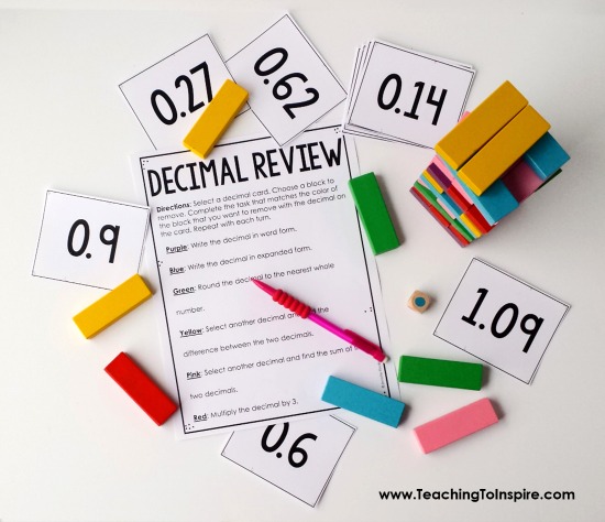 Want to review decimals in an engaging way? Click through to read about and download a FREE decimals game using Jenga blocks.