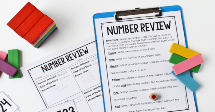Want to review whole number skills in an engaging way? Click through to read about and download a FREE whole number game for 3rd-5th grade using Jenga blocks.