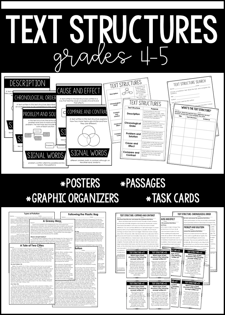 Everything you need to teach, re-teach, and assess informational text structures in this resource. Follow this link to read more tips and find mentor texts for teaching text structures.