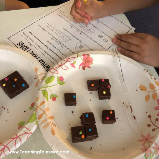 Want an engaging way to review or introduce comparing fractions? Check out this idea that uses brownies to compare fractions in three different ways. Free printables are included so you can do this comparing fractions activity with your class.