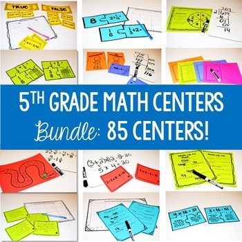 5th grade math centers for the ENTIRE year!!