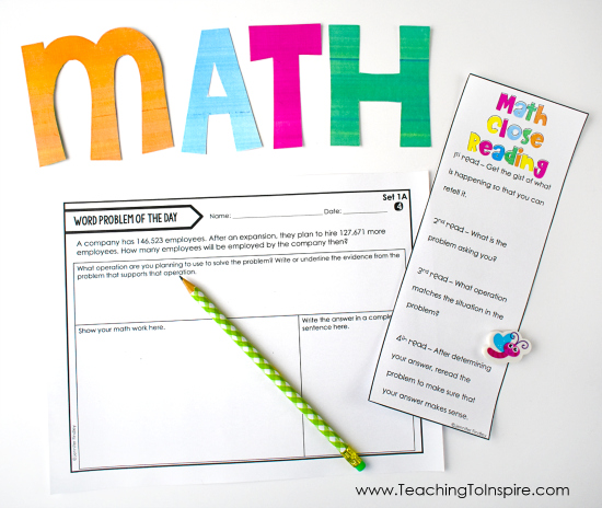 Close reading in math can be used to help students with tricky word problems, constructed response math tasks, or multi-part problems. Read more and grab some free close reading printables for math on this post.