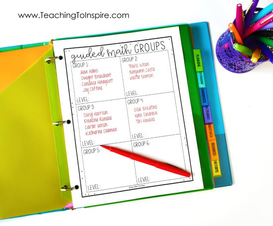 Get (and keep) your guided math instruction organized and running efficiently with these FREE guided math binder forms!