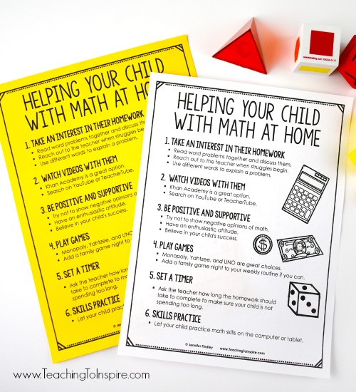 This blog post shares parent-teaching conference tips for helping 4th and 5th grade students with math at home. Free printables included!