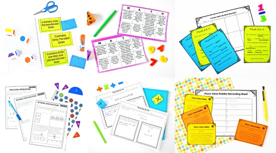 Free math activities and centers for grades 3-5