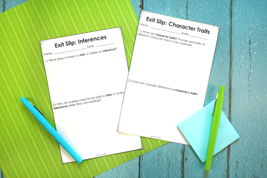Reading exit slips are a great way to quickly assess your students on the reading skills and standards you are teaching. Grab some free reading exit slips on this post and read more about how to use them.