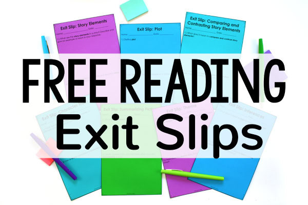 Reading exit slips are a great way to quickly assess your students on the reading skills and standards you are teaching. Grab some free reading exit slips on this post and read more about how to use them.