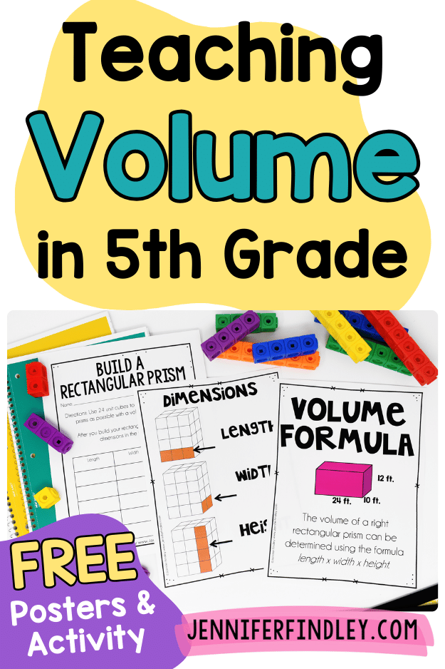 Teaching volume in 5th grade? This post shares tips, strategies, and FREE volume activities focusing on determining the volume of rectangular prisms.