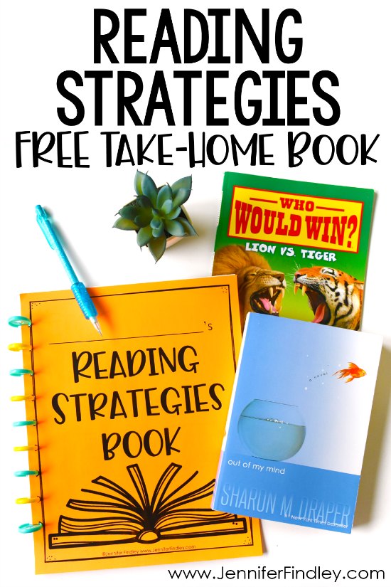 FREE reading strategies take-home book! Sometimes struggling readers need a bit more support to apply reading strategies while they are reading independently or at home. Grab free reading strategy printables to make a FREE take-home book to support your students while they are reading at home!