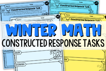 Free winter-themed math constructed response practice tasks!