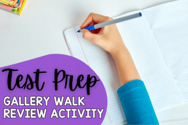 Gallery walk review may be my favorite test prep activity. It is a spin off a gallery walk and gets kids moving and critiquing each other's work. This test prep activity works well with all subjects!