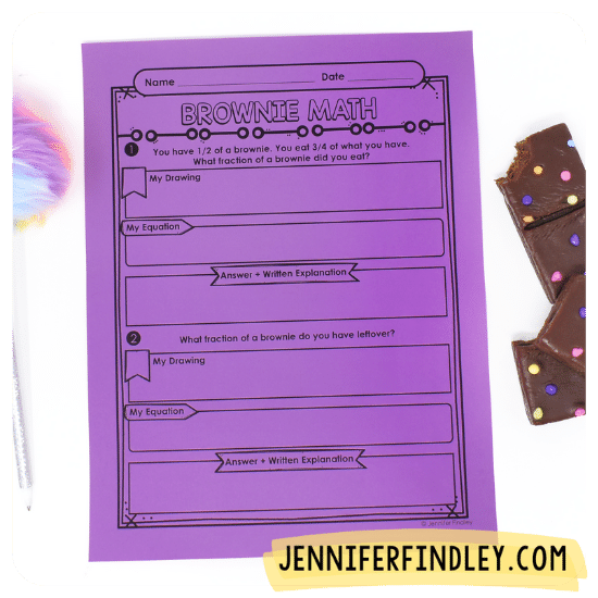 Practice multiplying and dividing fractions with these FREE printables and incorporate brownies into your math lesson!