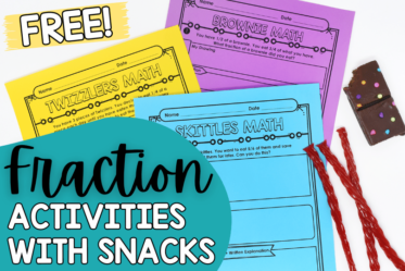 FREE multiplying and dividing fractions with snacks printables! This engaging lesson involves snacks and has the students solving word problems that involve multiplying and dividing fractions.