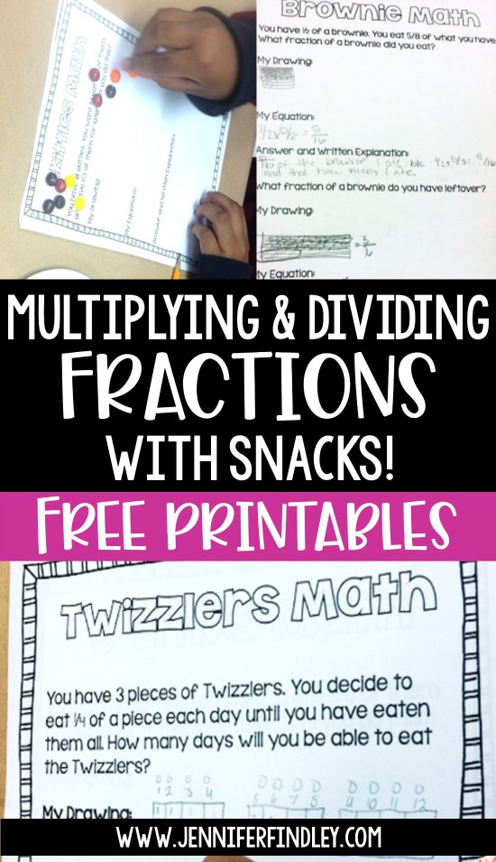 Multiplying And Dividing Fractions: Fraction Fun With Snacks! {Freebies} - Teaching With Jennifer Findley