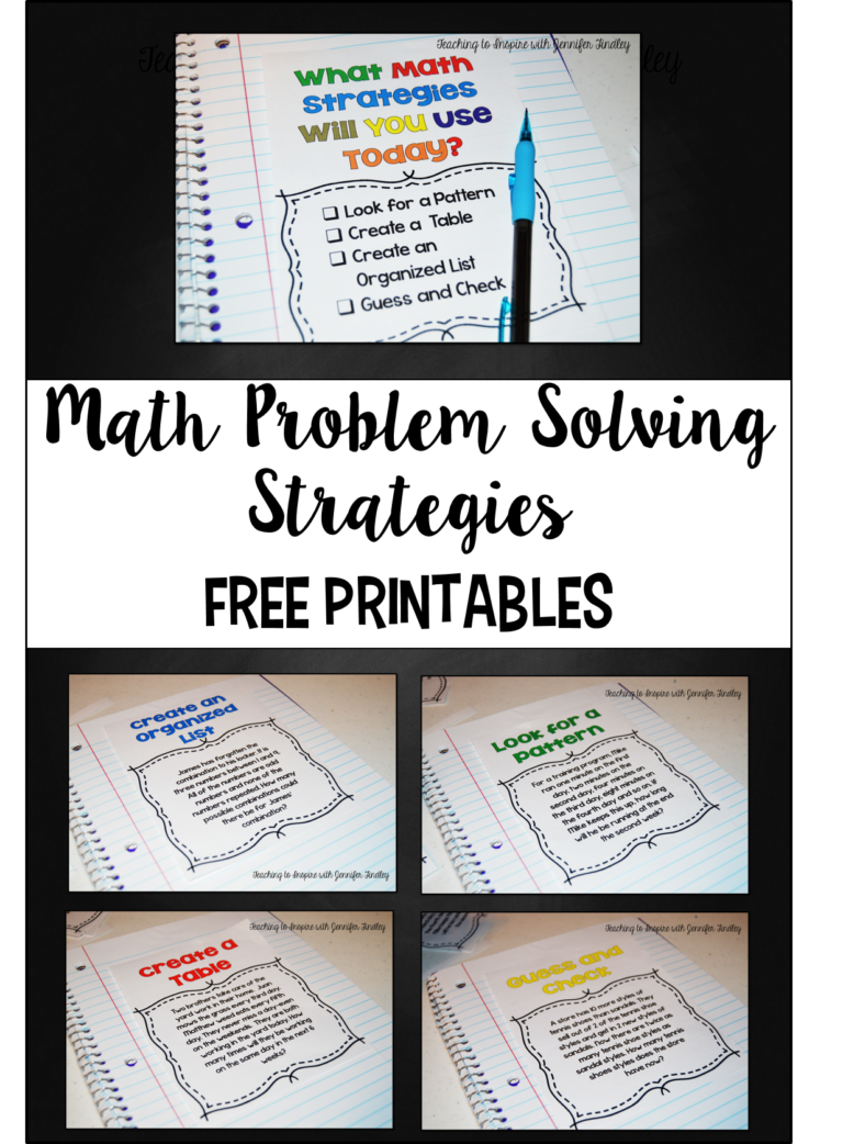Math Problem Solving Strategies - Teaching with Jennifer Findley