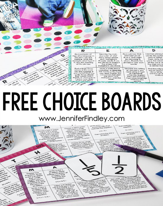 FREE choice boards for grades 3-5! Students are more engaged and motivated when given choice. This post breaks down how you can use choice boards to offer choice and increase student mastery. FREE choice boards included.