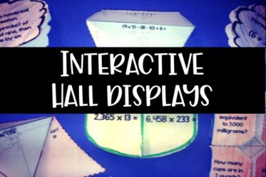 Interactive hall displays for students to show what they know using interactive notebook templates or foldable templates.