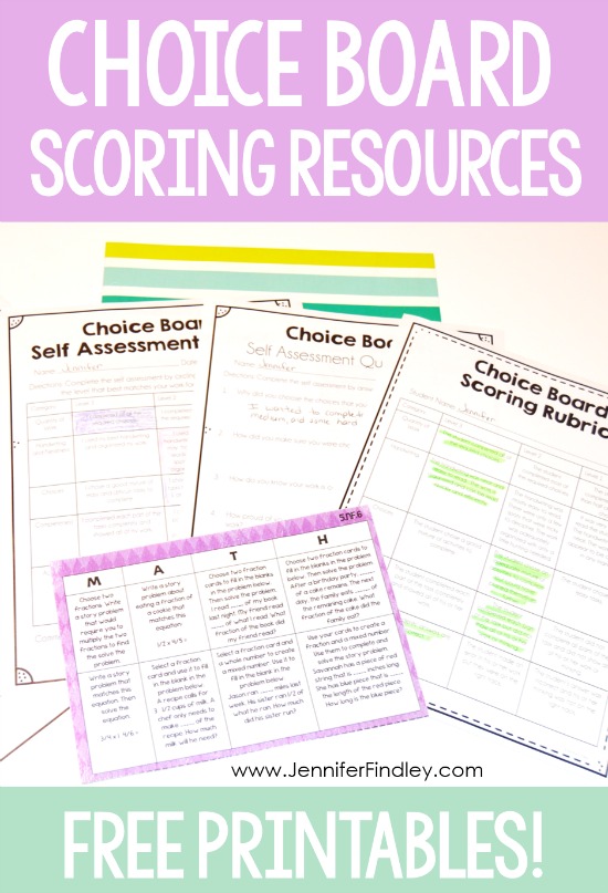 Do you use choice boards to differentiate and engage your students? If so, grab these FREE choice board scoring resources to help you and your students assess the work.