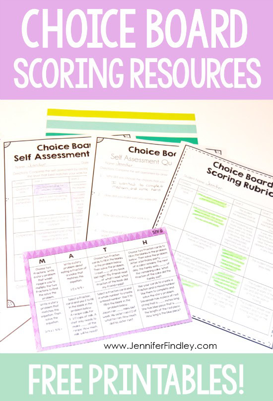 Do you use choice boards to differentiate and engage your students? If so, grab these FREE choice board scoring resources to help you and your students assess the work.