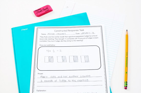 Constructed response math tasks