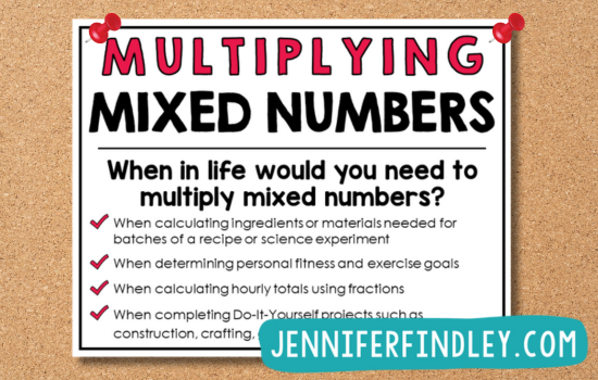 Help your students master multiplying mixed numbers with these FREE real-world example tasks and printables, as well as the anchor chart I use.