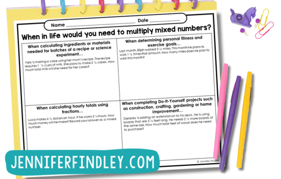 Help your students master multiplying mixed numbers with these FREE real-world example tasks and printables, as well as the anchor chart I use.