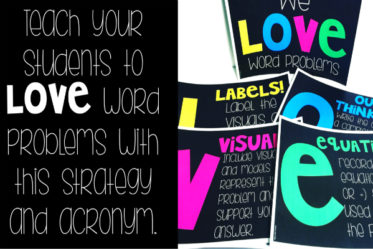 Teach your students to LOVE word problems with this strategy and acronym.