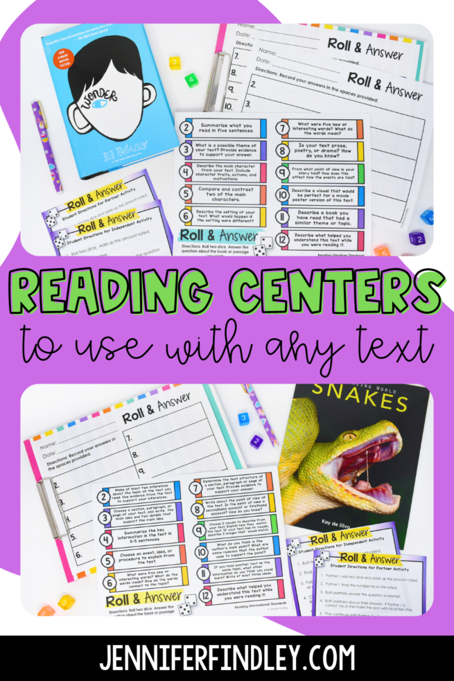 4th and 5th Grade Reading Center {Low Prep and FREE!} - Teaching with ...