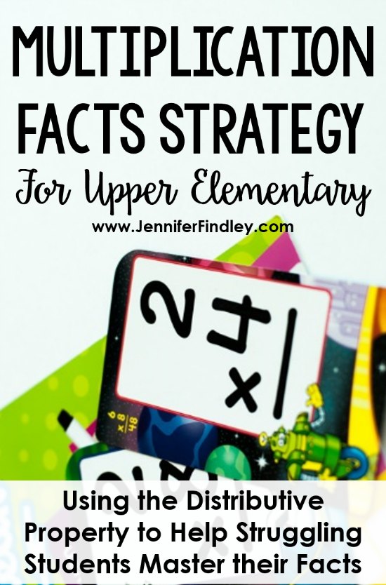 This post describes how using the distributive property of multiplication (with a bit of scaffold) can help your struggling students master their multiplication facts. Grab some free printables on this post!