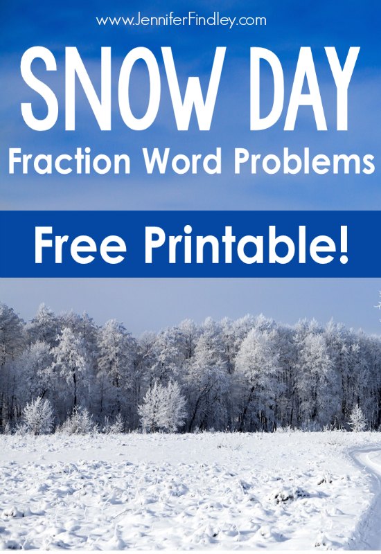 Engage your students before or after a snow day with these FREE snow day fraction word problems! Have snow and snow day math "fun"!