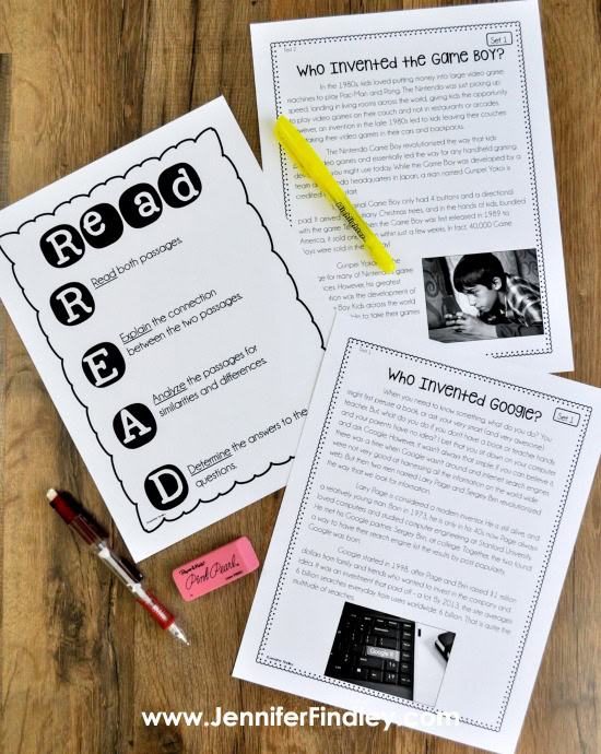 Step-by-step paired passage instruction for 4th and 5th graders! Instruction using paired passages can be tricky but the step-by-step process that this post shares will break down the process for you and your students. Click through to read more and grab some free paired passage teaching posters.