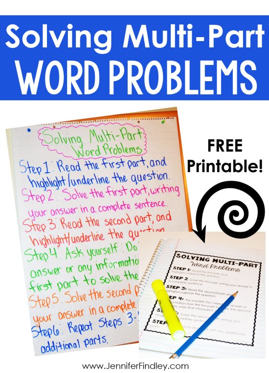 Multi part word problems can be just as tricky (if not trickier) than multi step word problems. Check out this post for tips and a free printable to help your students tackle rigorous word problems and constructed response math tasks that have multiple parts.