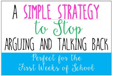 This post shares a simple, but effective strategy to stop students from arguing or talking back. This strategy is perfect for the first few weeks of school while you are building relationships.