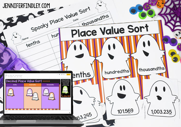 Free Halloween math activity for 5th grade! Embrace your students' excitement with this themed Halloween math center.